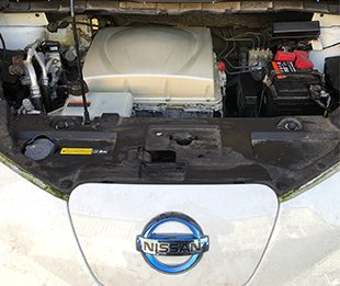 Underneath the hood of an electric vehicle